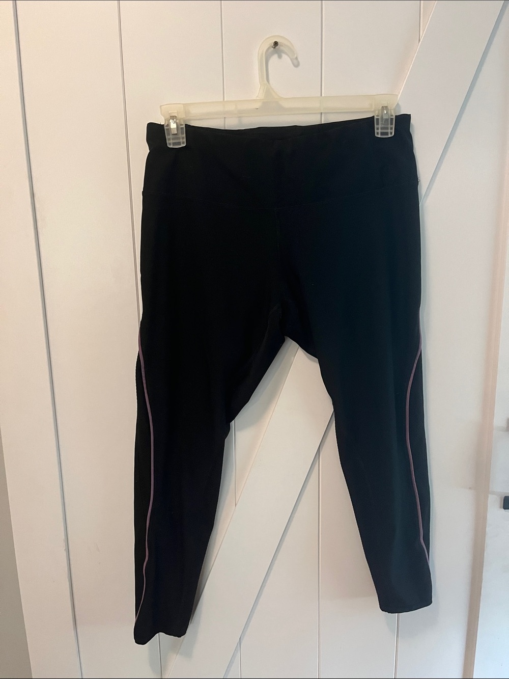 RBX Black Leggings with Pink Contrast Piping